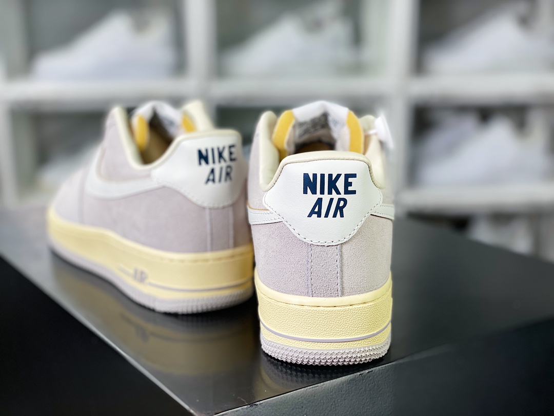 Air Force 1'07 LV8 Low ”Athletic Dept.” Air Force One series low-top sneakers ”leather light gray and white oxidation old yellow” FQ8077-104