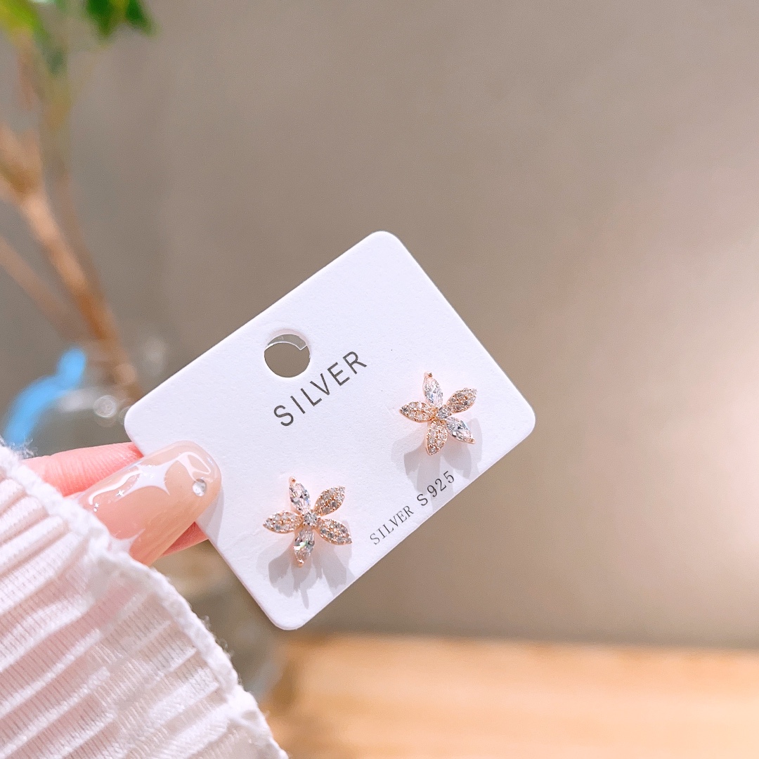 S925 Sterlingsilber Ohrringe Verspielt Reise Gold