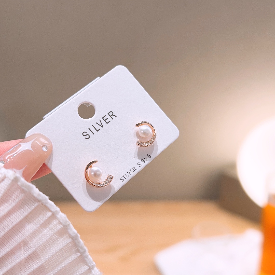 Hochglanzpoliertes Silber Ohrringe Vintage Vatertag Gold