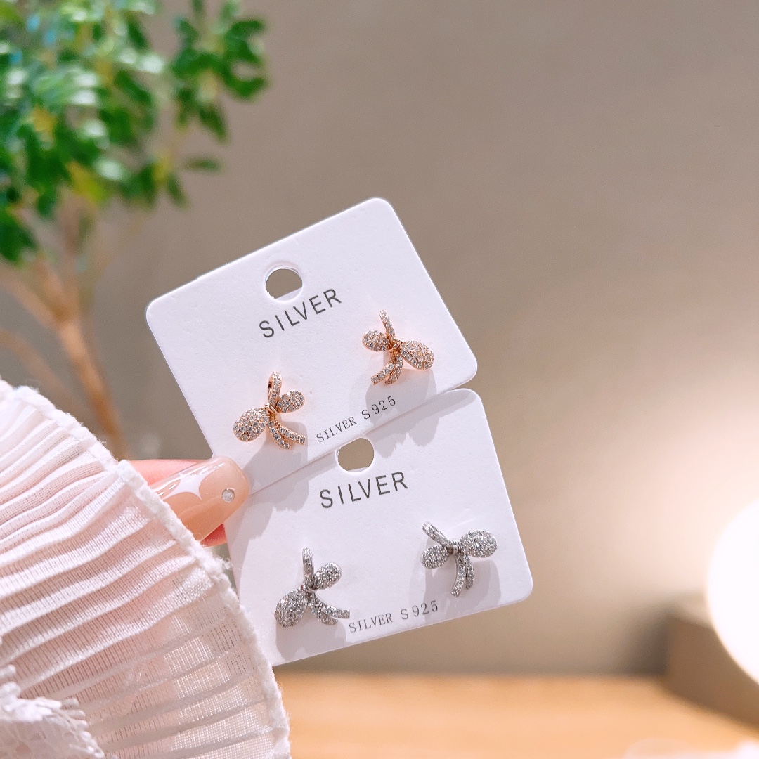 Hochglanzpoliertes Silber Ohrringe Rein Weihnachten Gold