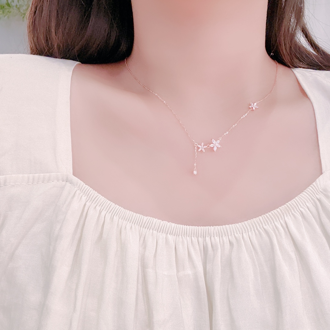 Feinsilber Kette Süß Hochzeitsgeschenk Gold