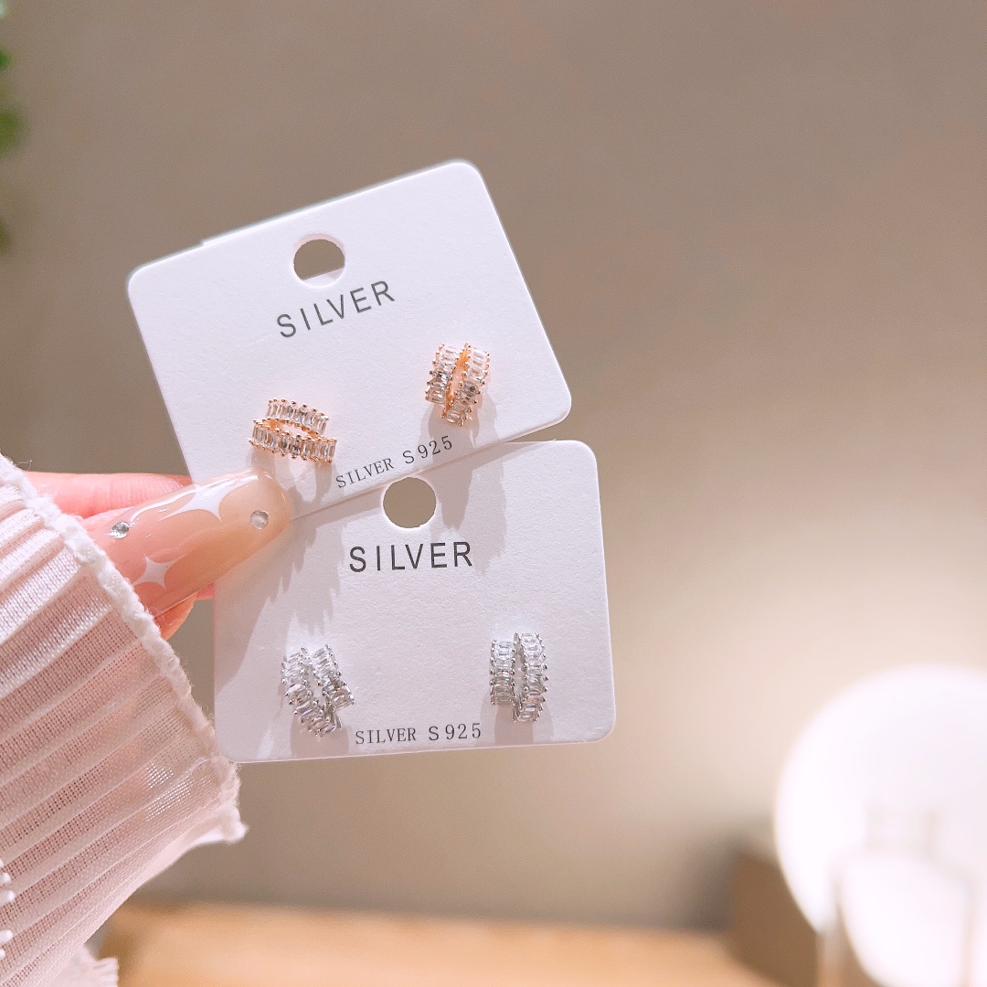 Hochglanzpoliertes Silber Ohrringe Zart Für mich selbst Gold