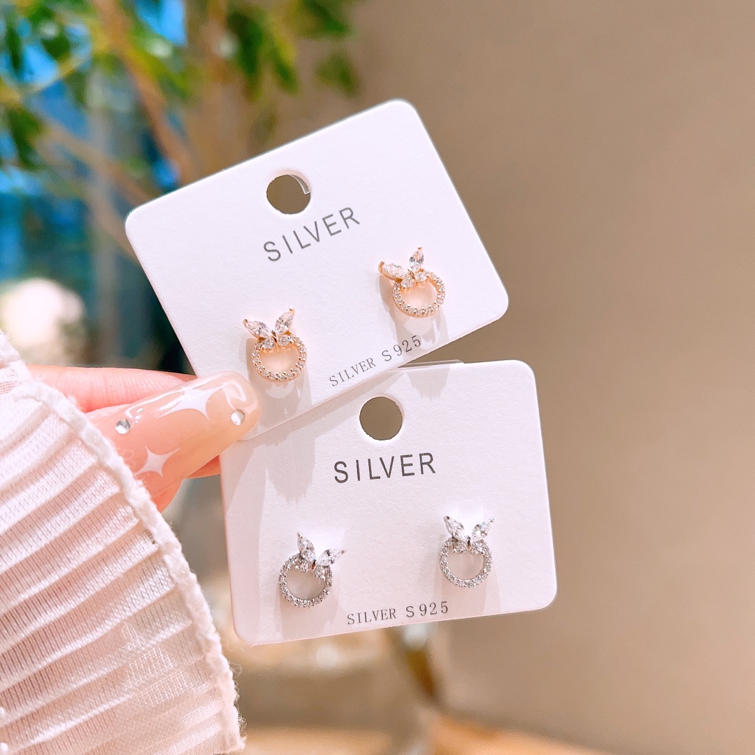 Feinsilber Ohrringe Französisch Hochzeitsgeschenk Gold