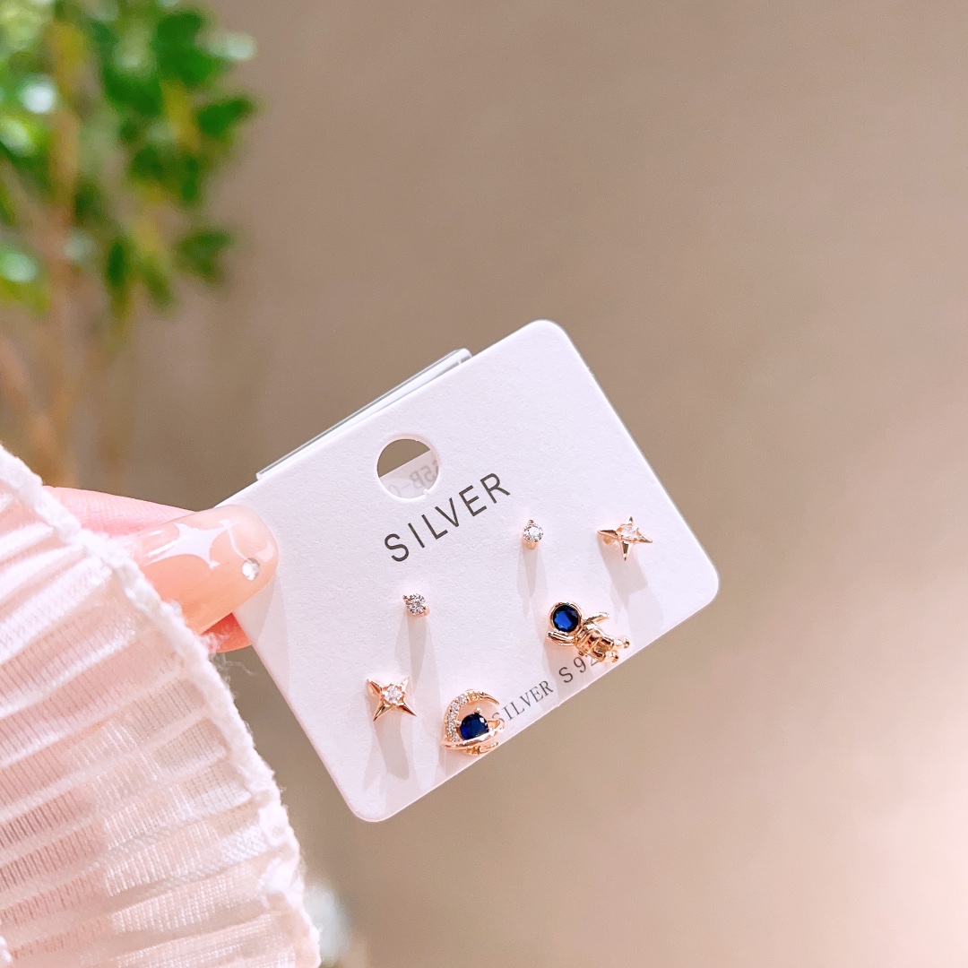 Hypoallergenes Silber Ohrringe Leichter Luxus Frühlingsfest Silber