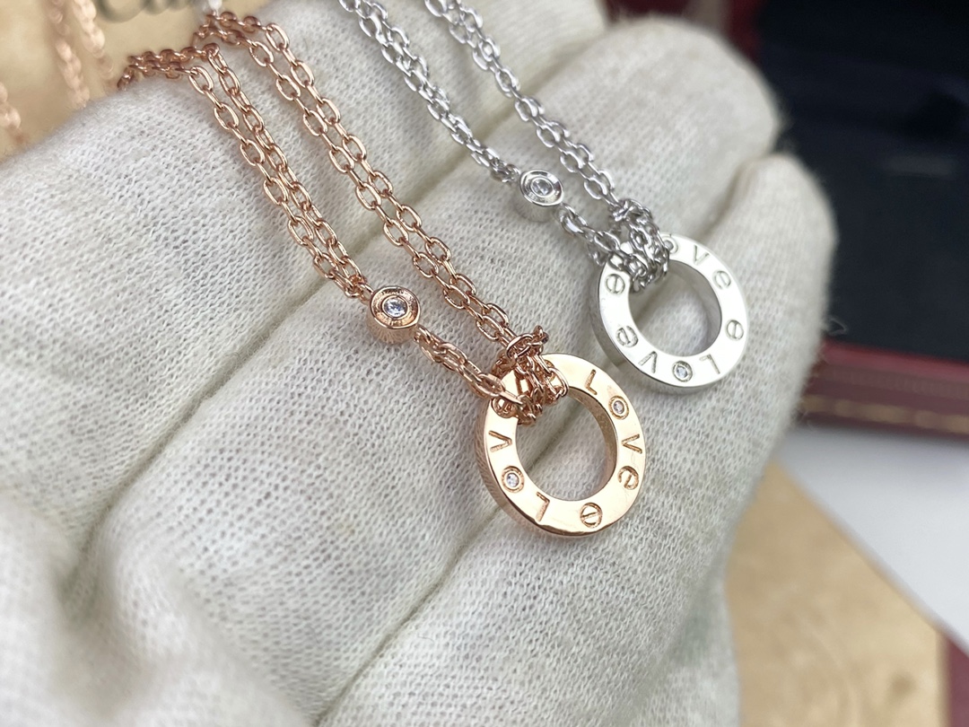 Cartier Cartier卡地亚 LOVE小圆环双层项链 订做，媲美真品 高端亚金电镀18k金工艺