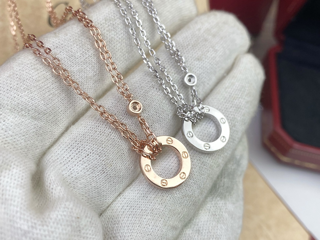 Cartier Cartier卡地亚 LOVE小圆环双层项链 订做，媲美真品 高端亚金电镀18k金工艺