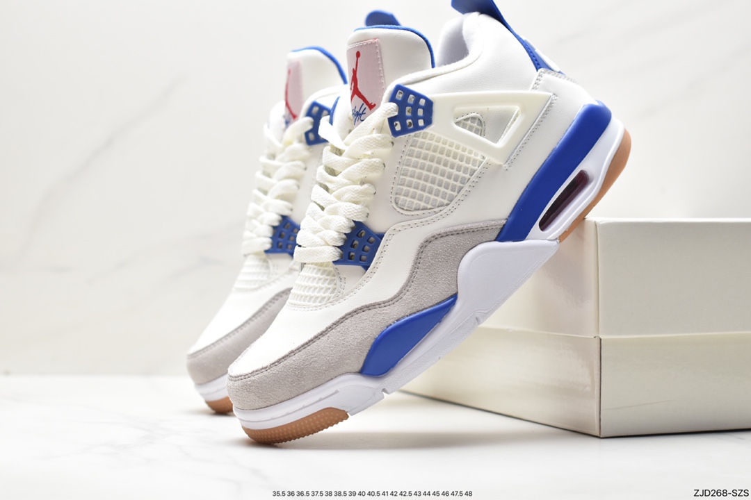 Nike Wmns Air Jordan 4 Retro GS ”Linen” Michael Jordan AJ4 mid-top retro casual sports culture basketball shoes ”White Khaki” DR5415-140