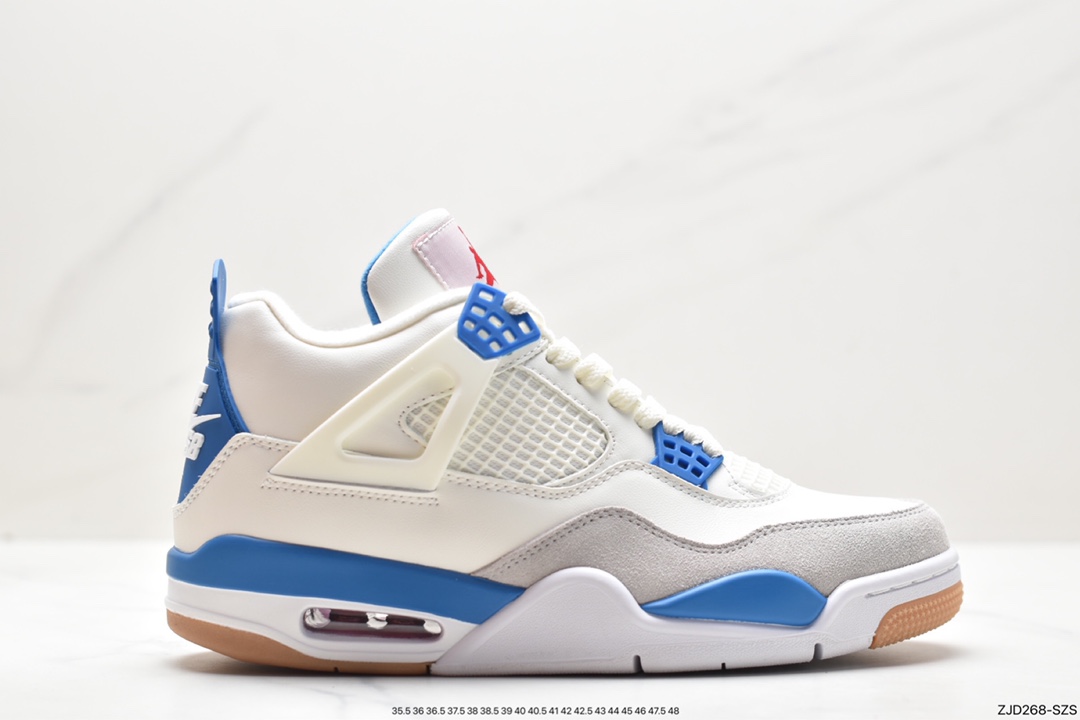 Nike Wmns Air Jordan 4 Retro GS ”Linen” Michael Jordan AJ4 mid-top retro casual sports culture basketball shoes ”White Khaki” DR5415-140