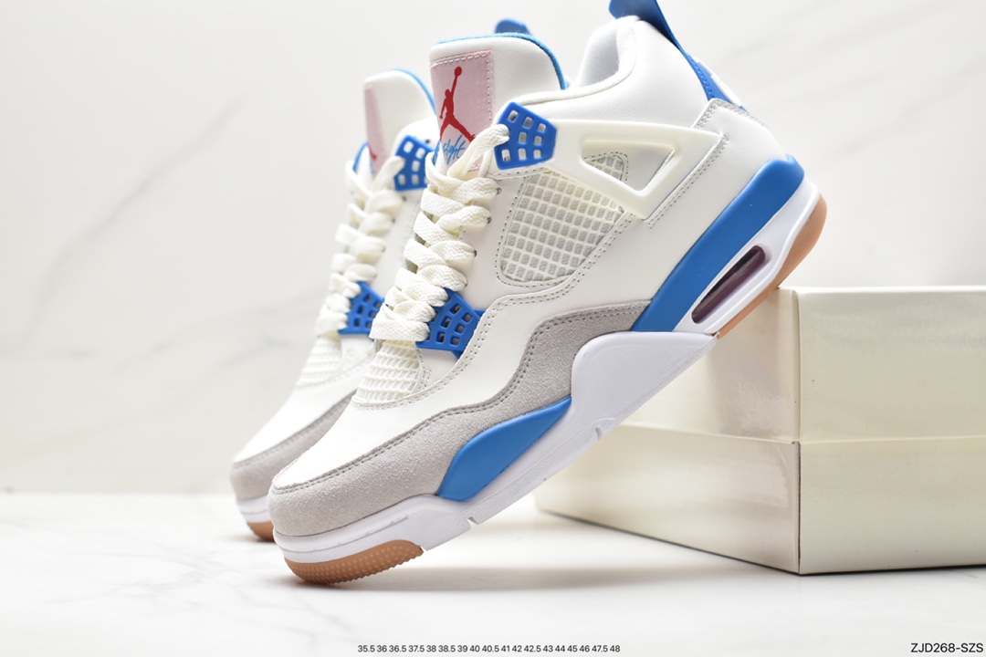 Nike Wmns Air Jordan 4 Retro GS ”Linen” Michael Jordan AJ4 mid-top retro casual sports culture basketball shoes ”White Khaki” DR5415-140