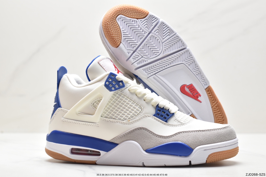 Nike Wmns Air Jordan 4 Retro GS ”Linen” Michael Jordan AJ4 mid-top retro casual sports culture basketball shoes ”White Khaki” DR5415-140