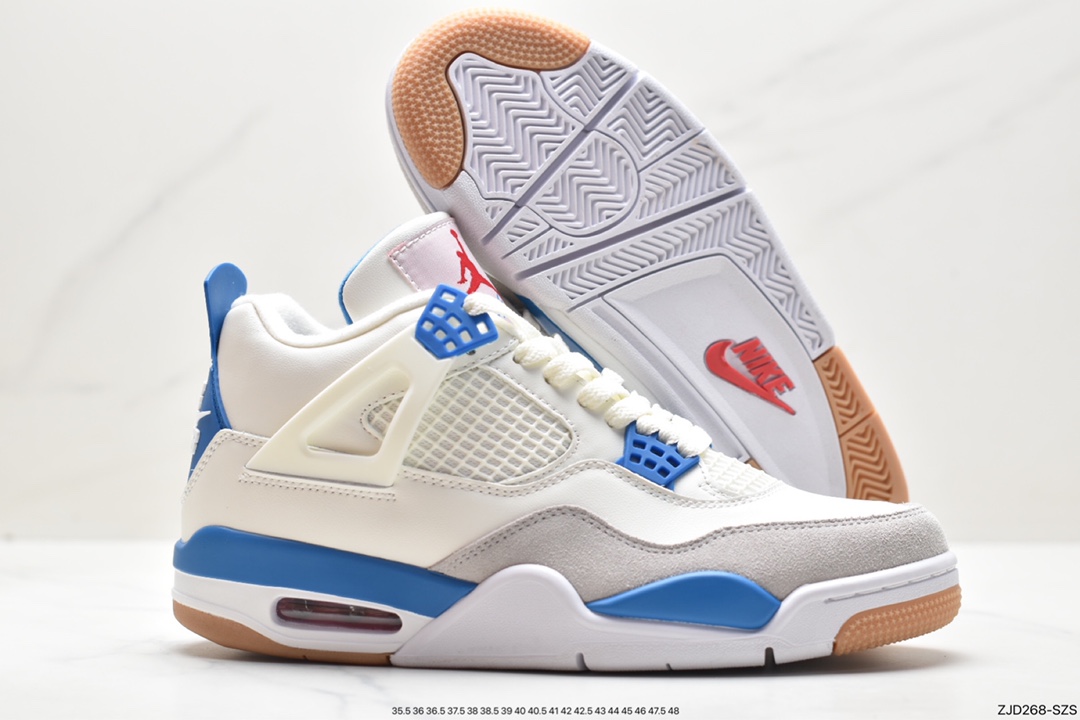 Nike Wmns Air Jordan 4 Retro GS ”Linen” Michael Jordan AJ4 mid-top retro casual sports culture basketball shoes ”White Khaki” DR5415-140