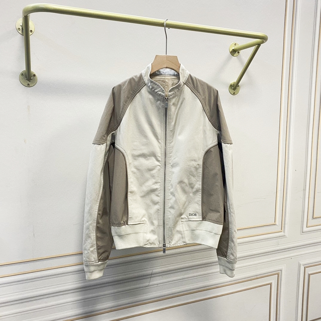 Dior Clothing Coats & Jackets Grey Splicing Canvas Cotton Fall/Winter Collection