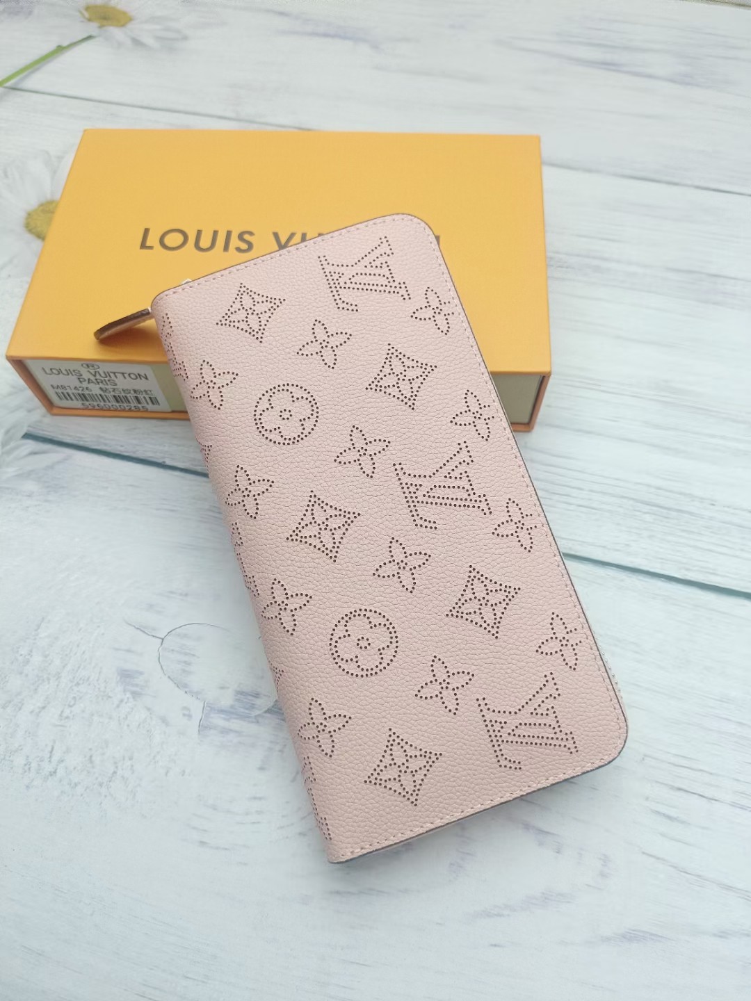 Close-up leather wallet texture