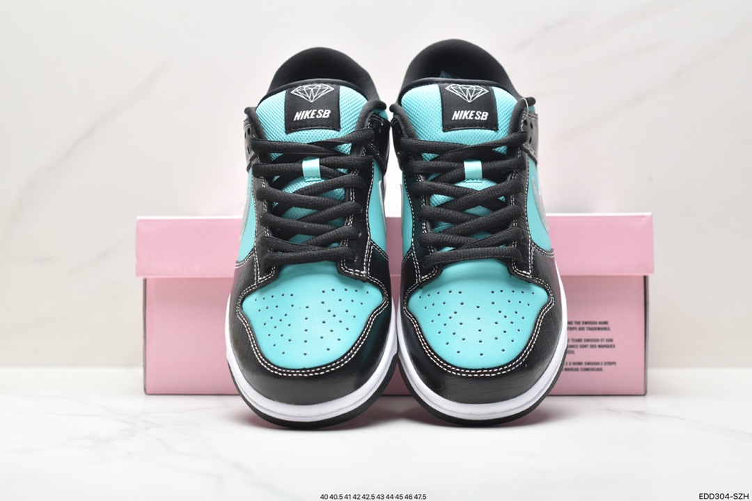 Nike SB Dunk Low PRO QS White Diamond Tiffany Color Sports Casual Skateboard Shoes 304292-402