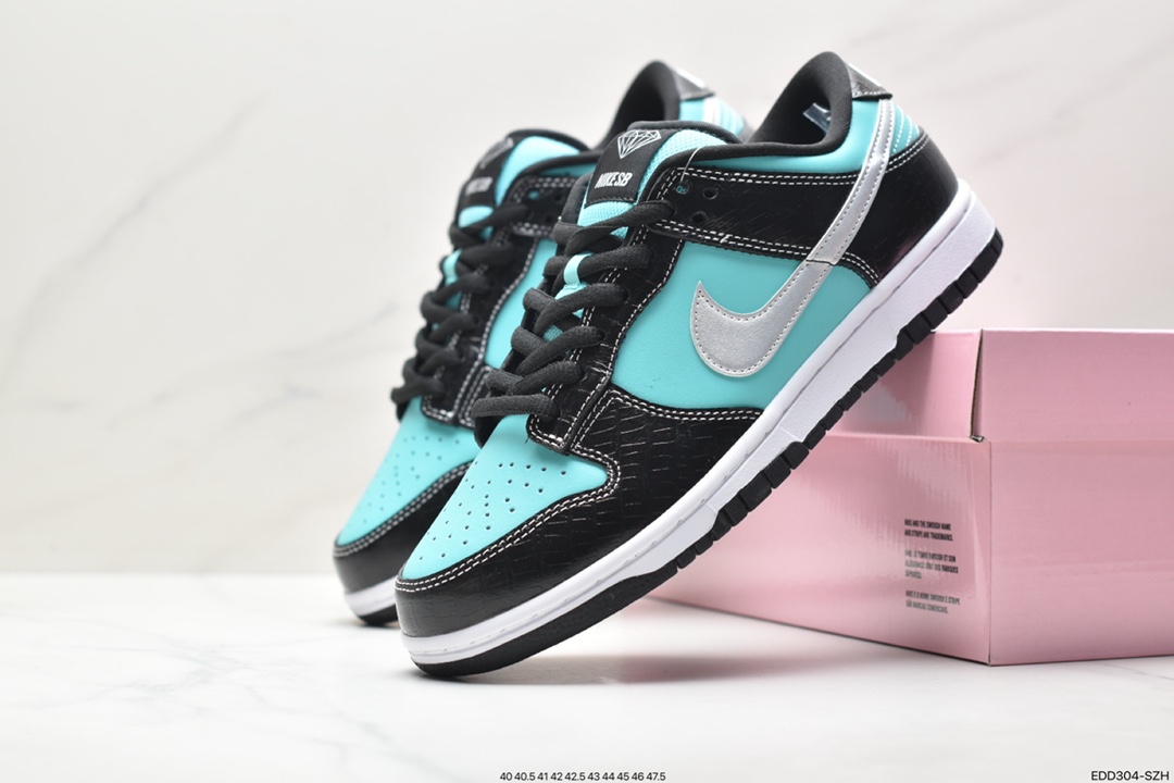 Nike SB Dunk Low PRO QS White Diamond Tiffany Color Sports Casual Skateboard Shoes 304292-402