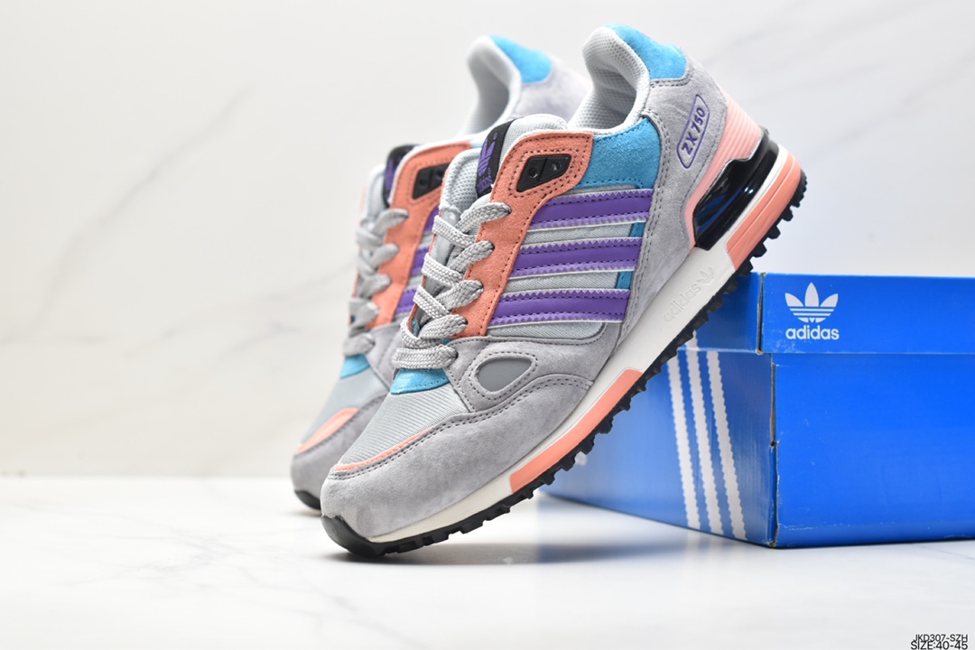 Adidas Originals ZX750 HD ”White/Black/Sliver” running shoes ”net woven beige black and silver reflective” G20866