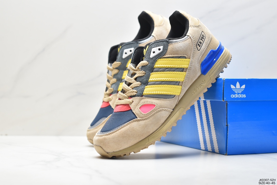 Adidas Originals ZX750 HD ”White/Black/Sliver” running shoes ”net woven beige black and silver reflective” G20866