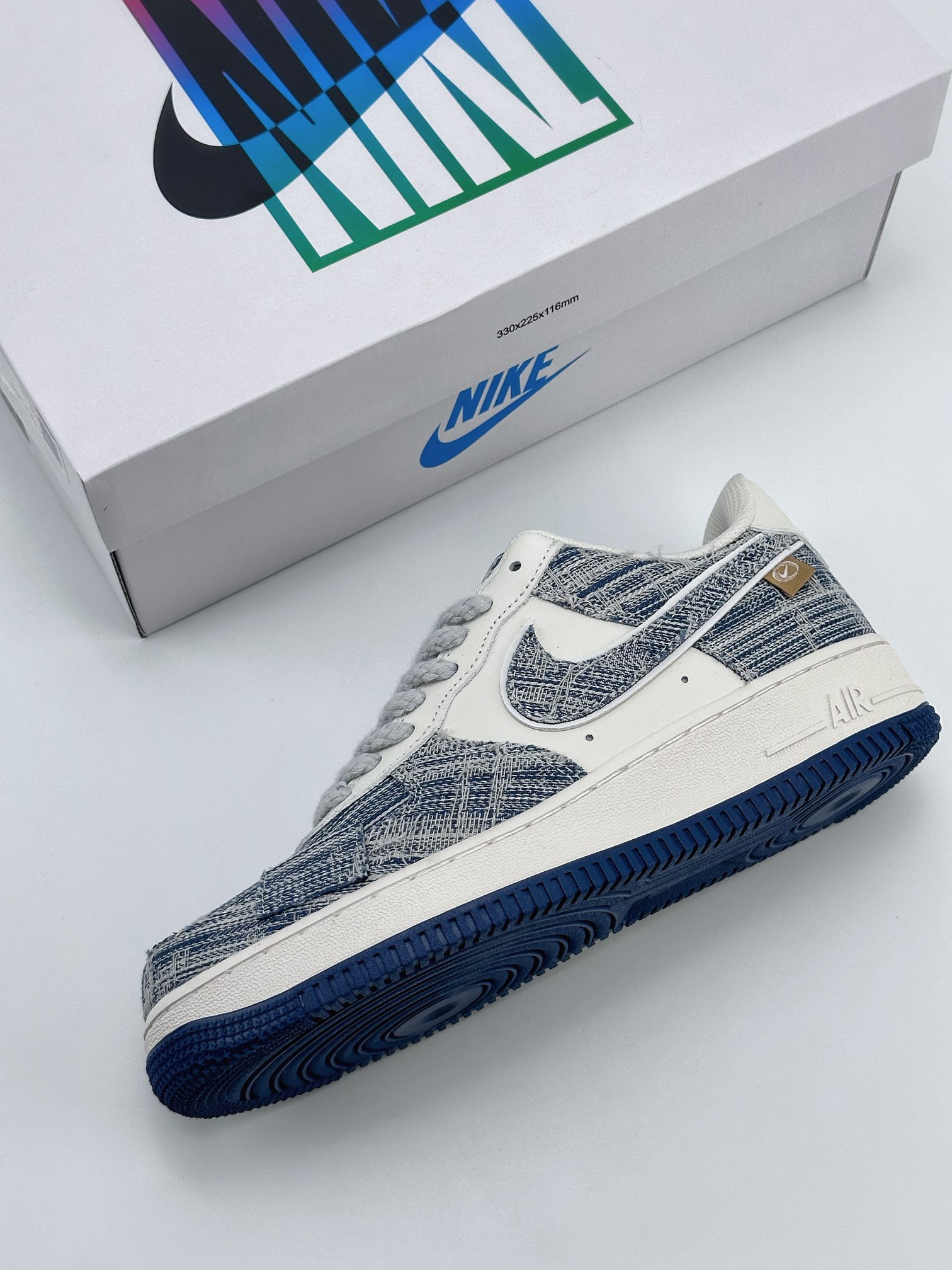 Nike Air Force 1 Low 07 White Blue Denim Patch FB0607-077