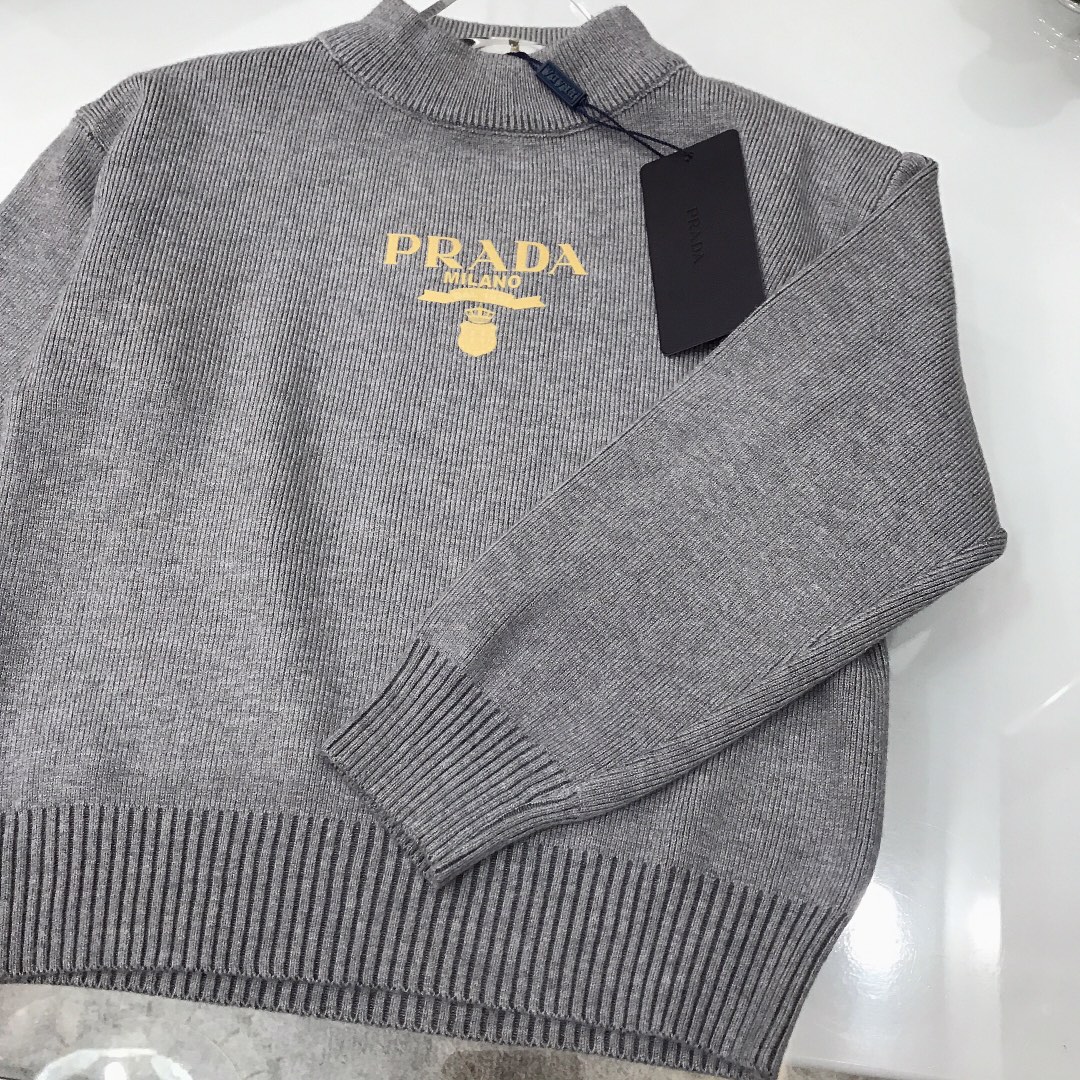 PRADA Rabbit-Flushed Semi-High-Collar Sweaters: Modern, Soft, Comfortable, Winter Fashion. - 图片 7