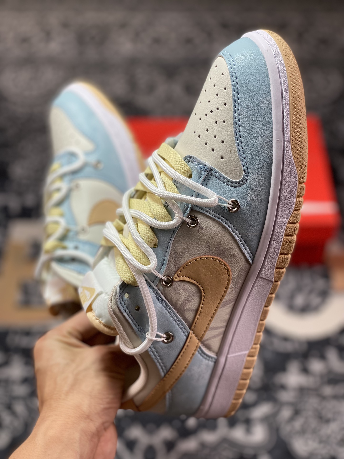 Nike SB Dunk Low ”Beige/Light Blue” Dunk Series Low-top Casual Sports Skateboard Shoes ”Sea Salt Coconut Cloud Rice Blue Binding Rope” DV0831-003