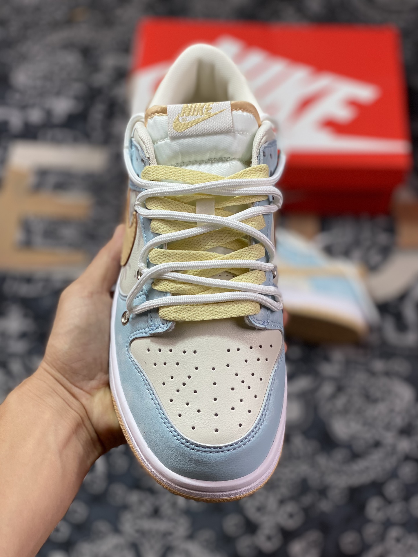 Nike SB Dunk Low ”Beige/Light Blue” Dunk Series Low-top Casual Sports Skateboard Shoes ”Sea Salt Coconut Cloud Rice Blue Binding Rope” DV0831-003