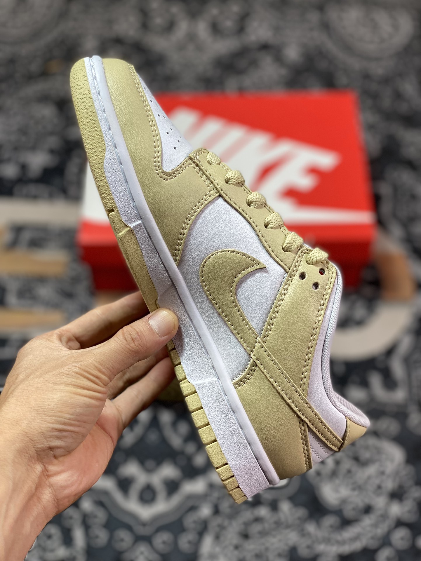 Nike Dunk low ”Team Gold” beige and white low-top casual sports shoes DV0833-100