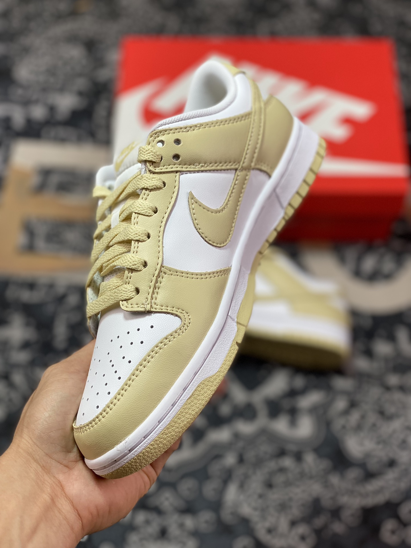 Nike Dunk low ”Team Gold” beige and white low-top casual sports shoes DV0833-100