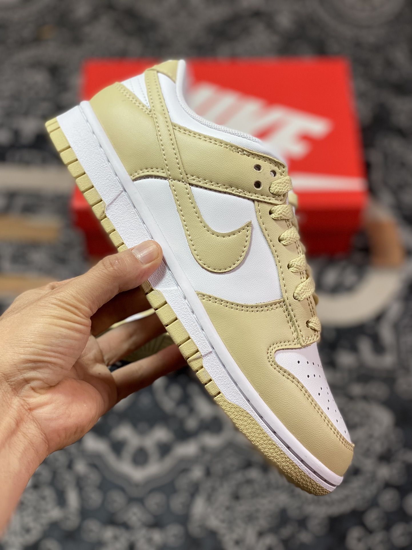 Nike Dunk low ”Team Gold” beige and white low-top casual sports shoes DV0833-100