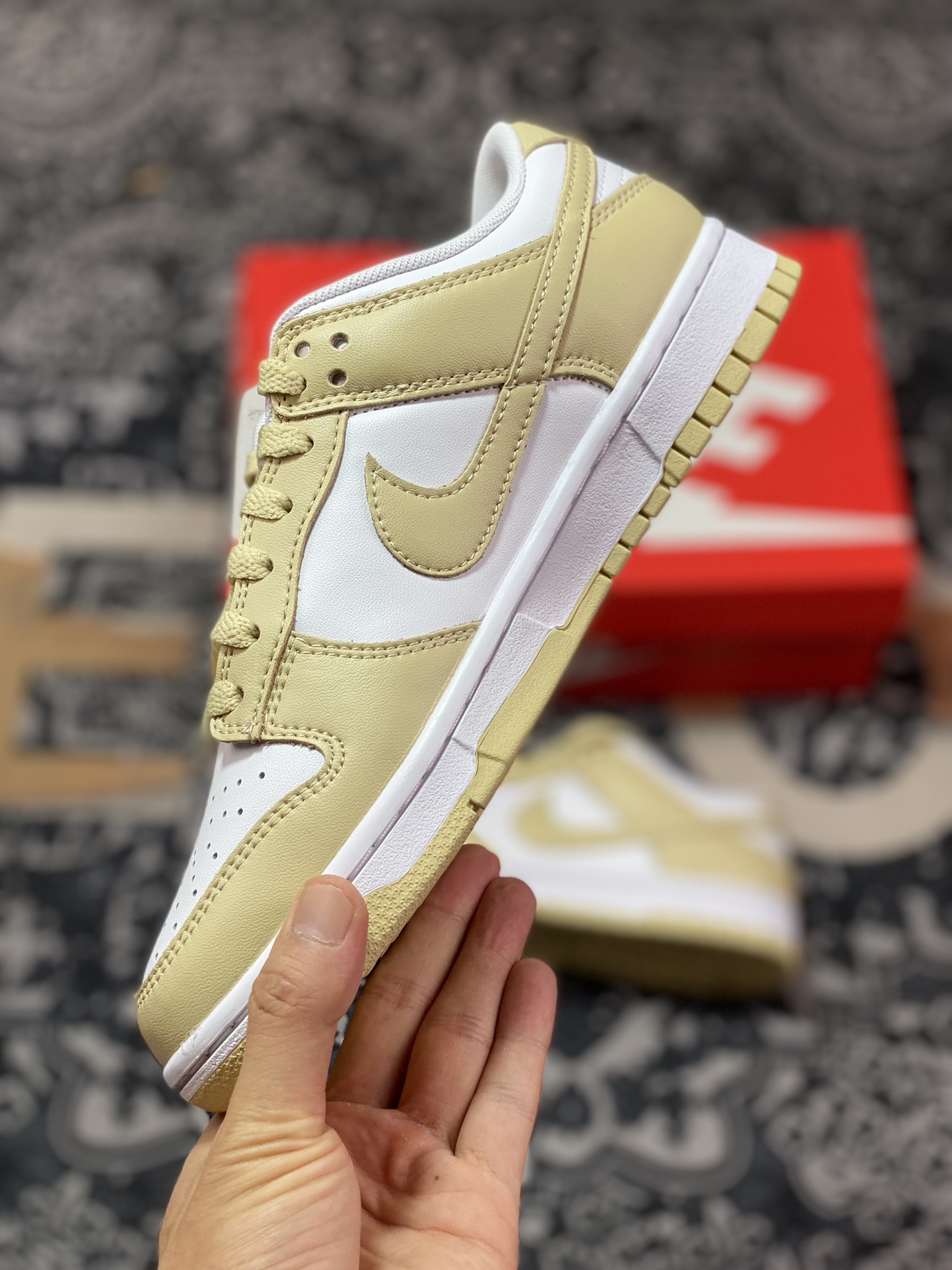 Nike Dunk low ”Team Gold” beige and white low-top casual sports shoes DV0833-100