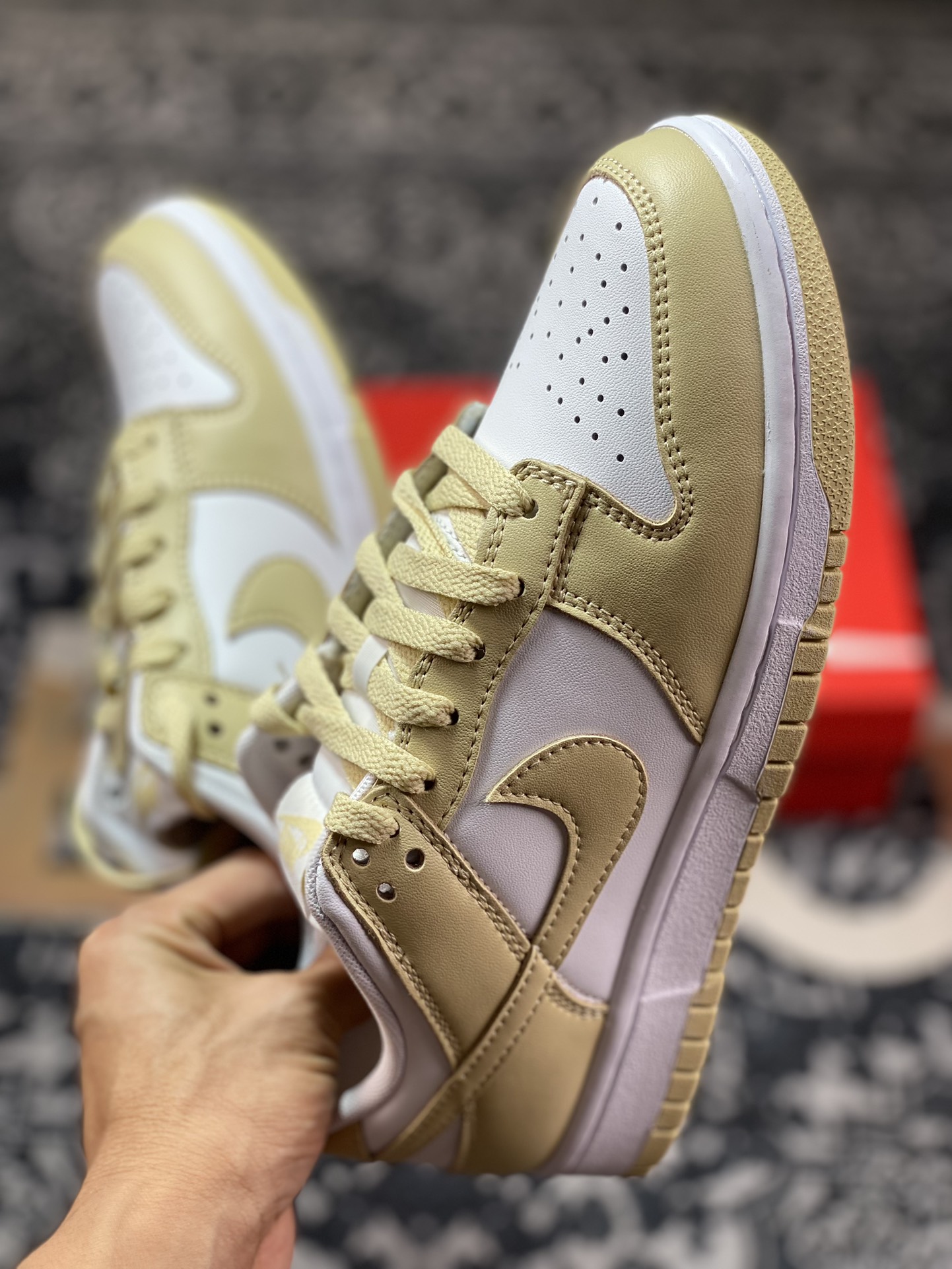 Nike Dunk low ”Team Gold” beige and white low-top casual sports shoes DV0833-100