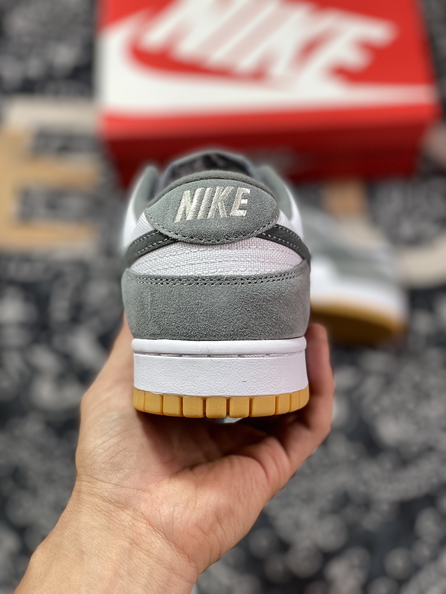 Original grade NK Dunk Low ”Grey Gum” white gray raw rubber FV0389-100