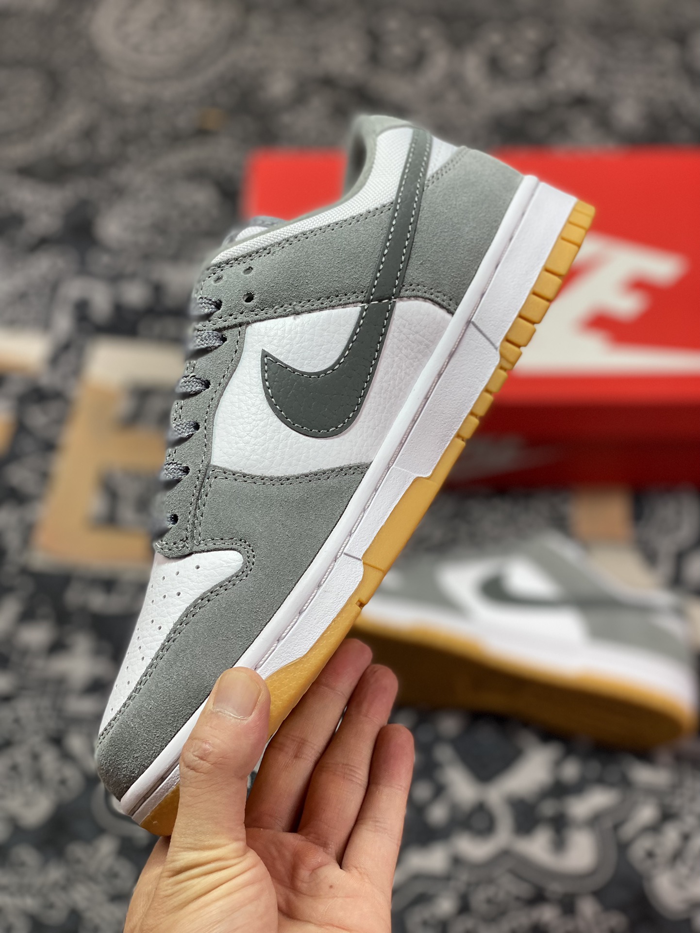 Original grade NK Dunk Low ”Grey Gum” white gray raw rubber FV0389-100