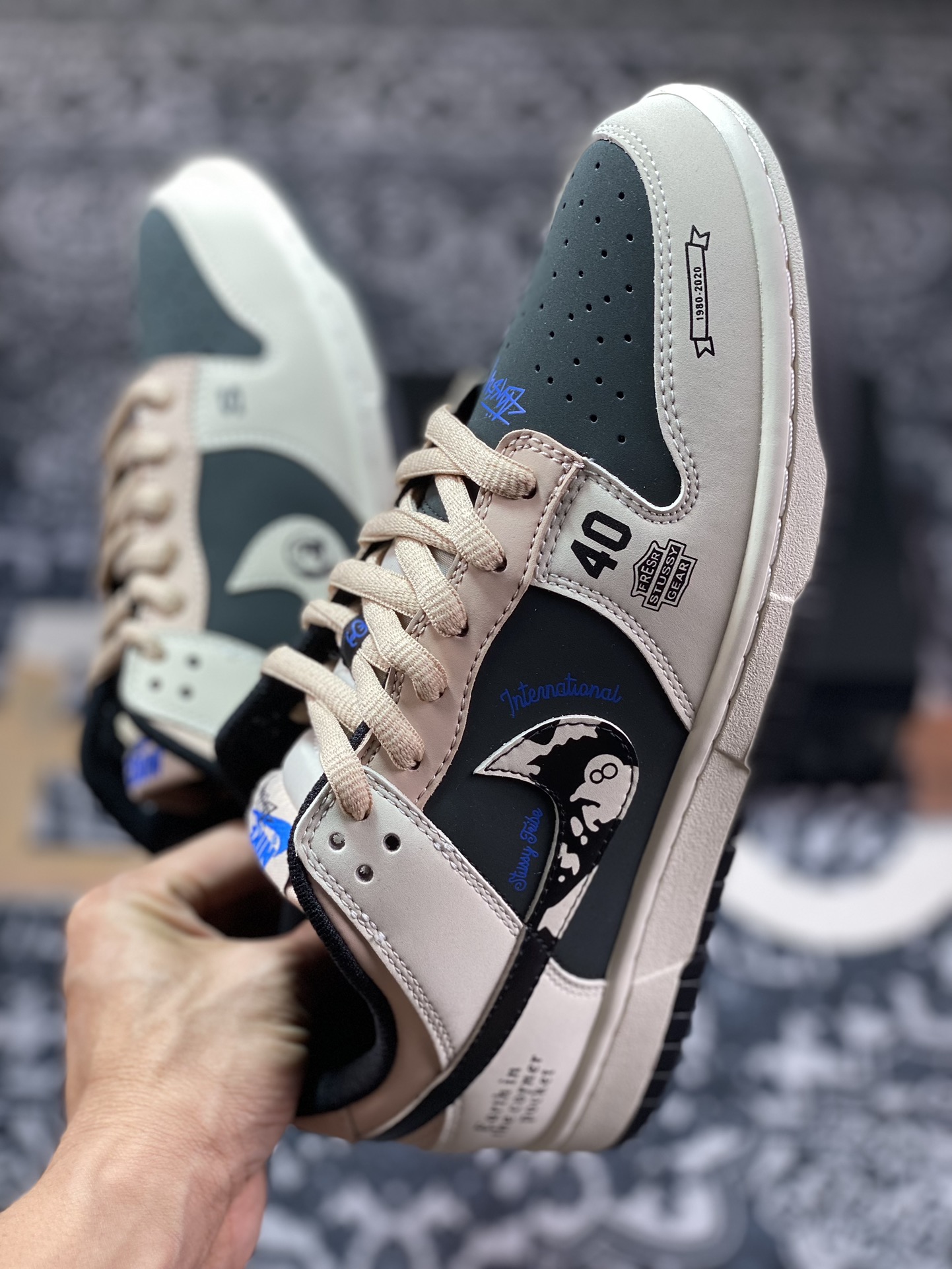 Stussy x Nike By You SB Dunk Low Retro SP Dunk Series Low-top Casual Sports Skateboard Shoes ST6636-001