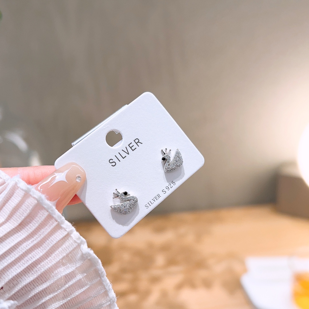 S925 Sterling Silver Earrings Fashion Mother's Day Gold