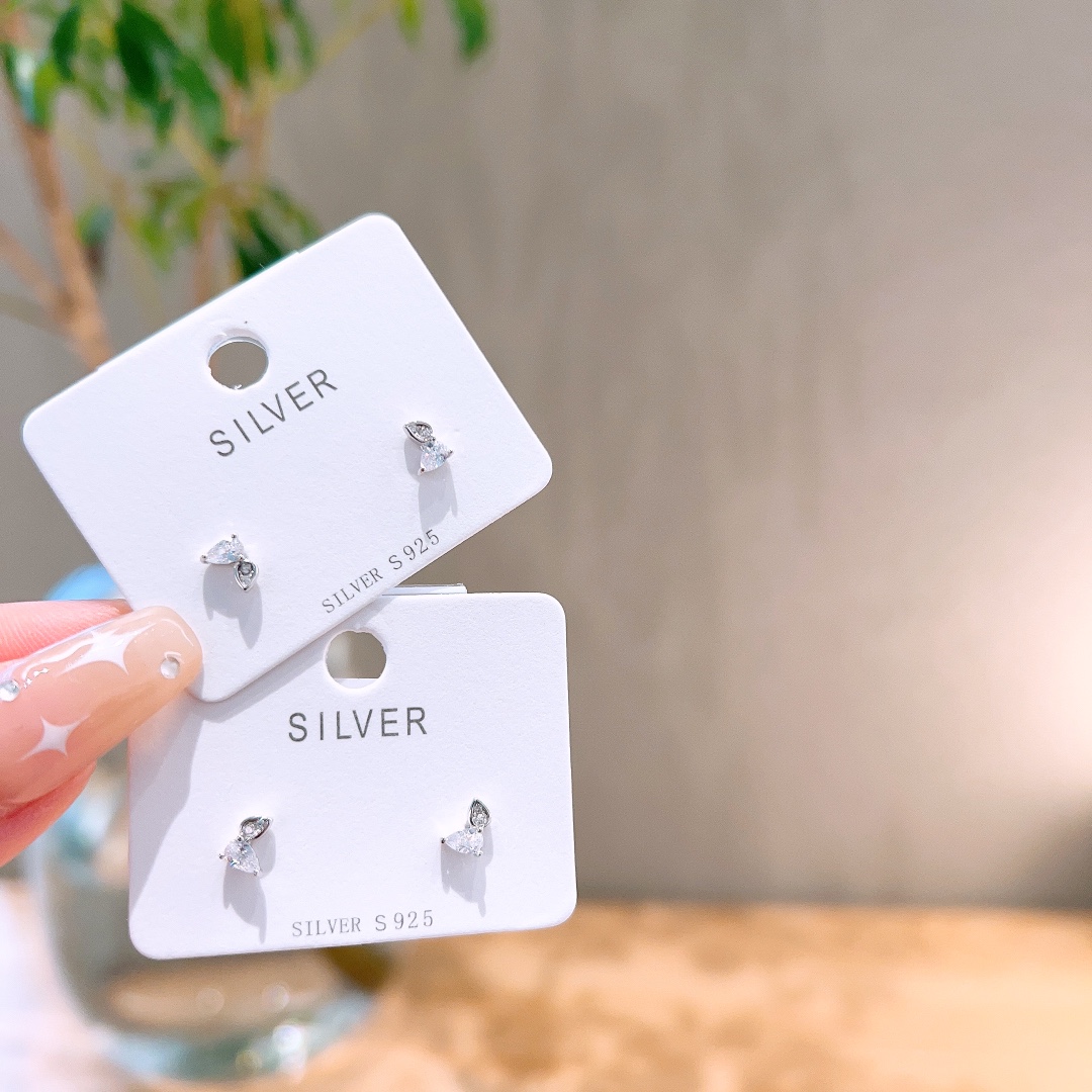 High Polish Silver Earrings Elegant Engagement Gold