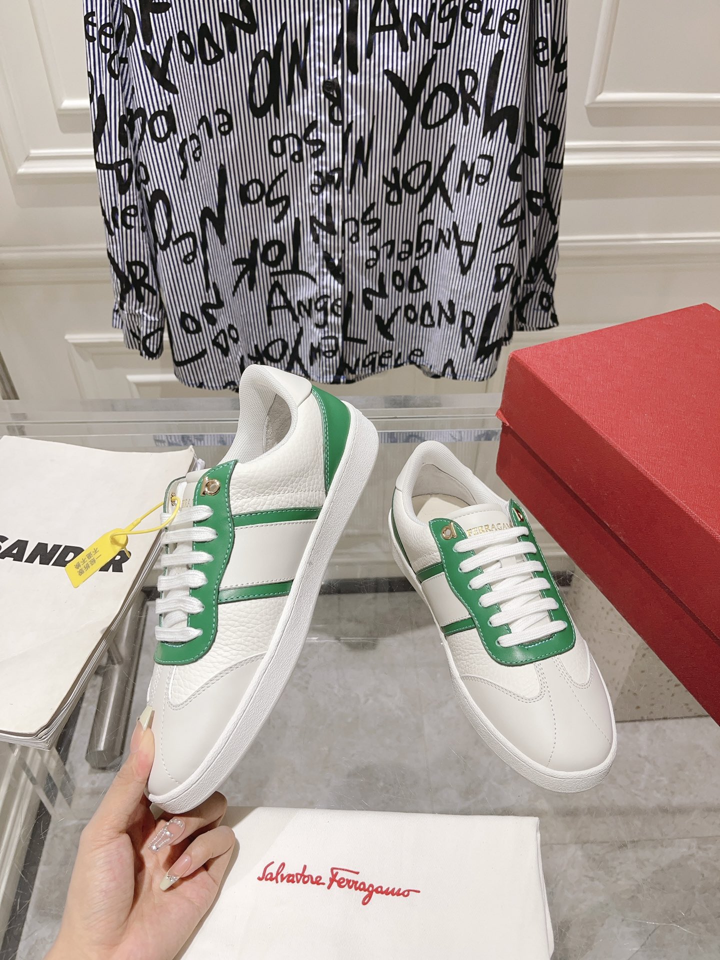 New Ferragan0 Male Sneakers: Retro Style, Imported Cattle Skin, TPU Bottom. - 图片 2