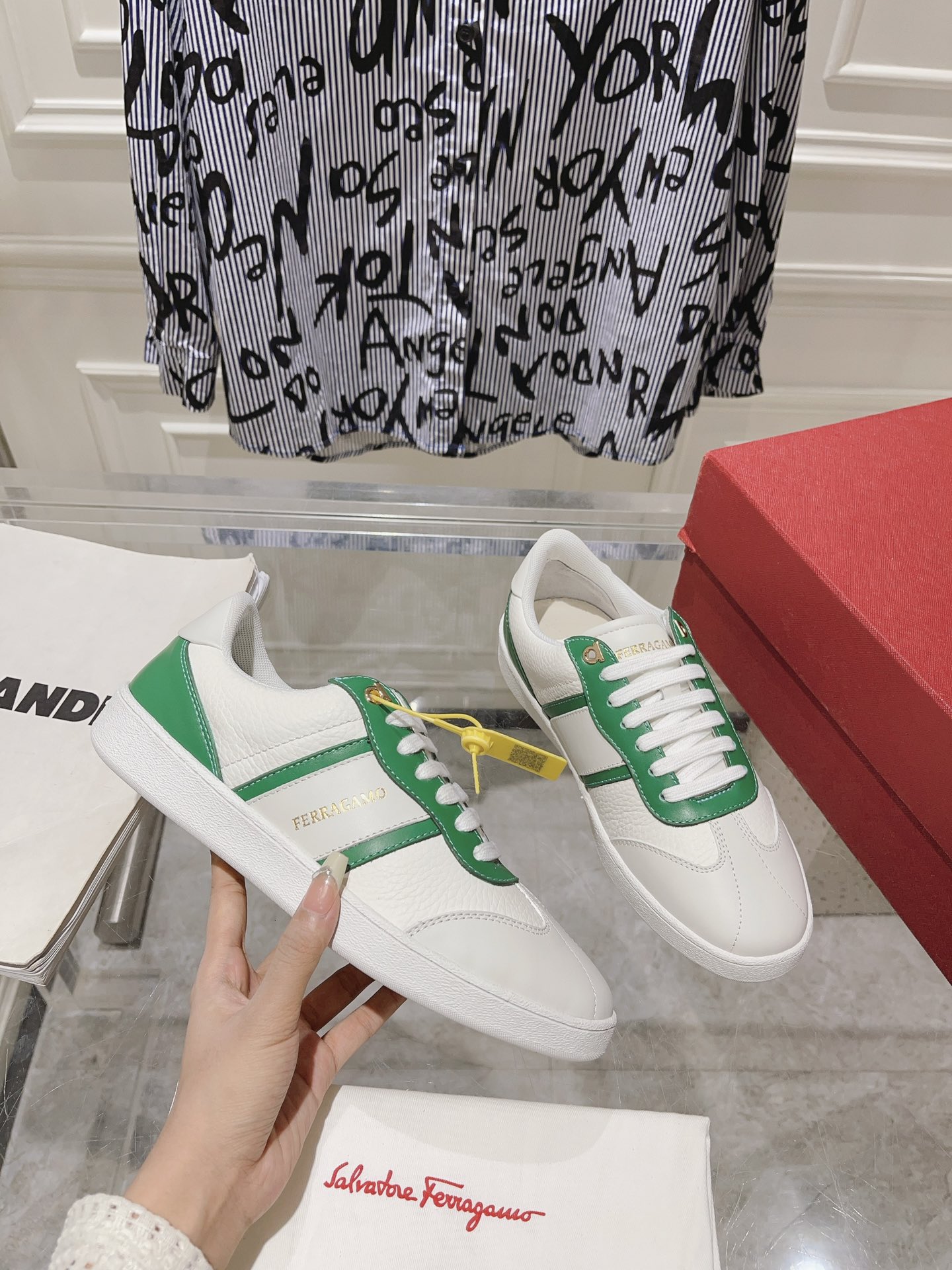 New Ferragan0 Male Sneakers: Retro Style, Imported Cattle Skin, TPU Bottom. - 图片 3