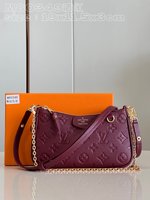 Louis Vuitton LV Easy Pouch On Strap Handbags Clutches & Pouch Bags Burgundy Red Empreinte​ Chains M80349