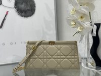 Dior Caro Clutches & Pouch Bags Black Sheepskin Fall Collection Fashion Chains