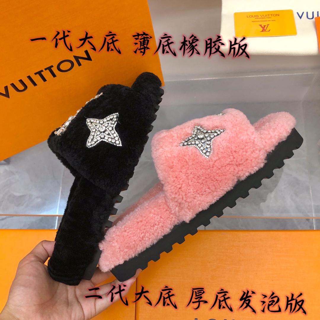 NO:174139,Two versions, outsole comparison picture, fur shoes19860909二种版本 大底对比图,毛毛鞋,Women's Shoes