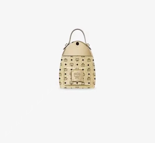 MCM Metallic Mini Backpack in Gold - Signature Style, Compact Design 1 MCM Metallic Mini Backpack in Gold - Signature Style, Compact Design
