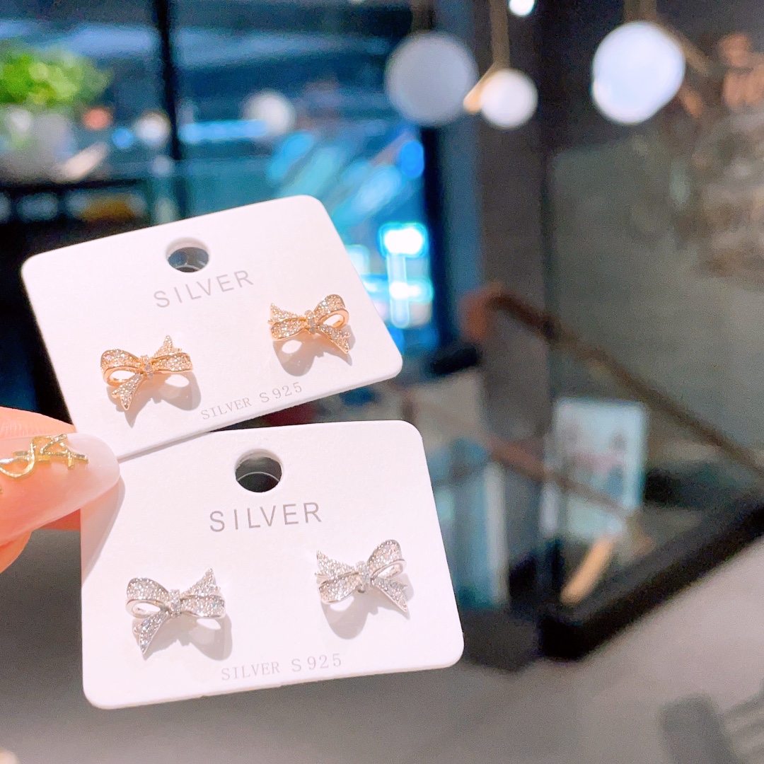 Solid Silver Earrings Delicate Annual Party Gold