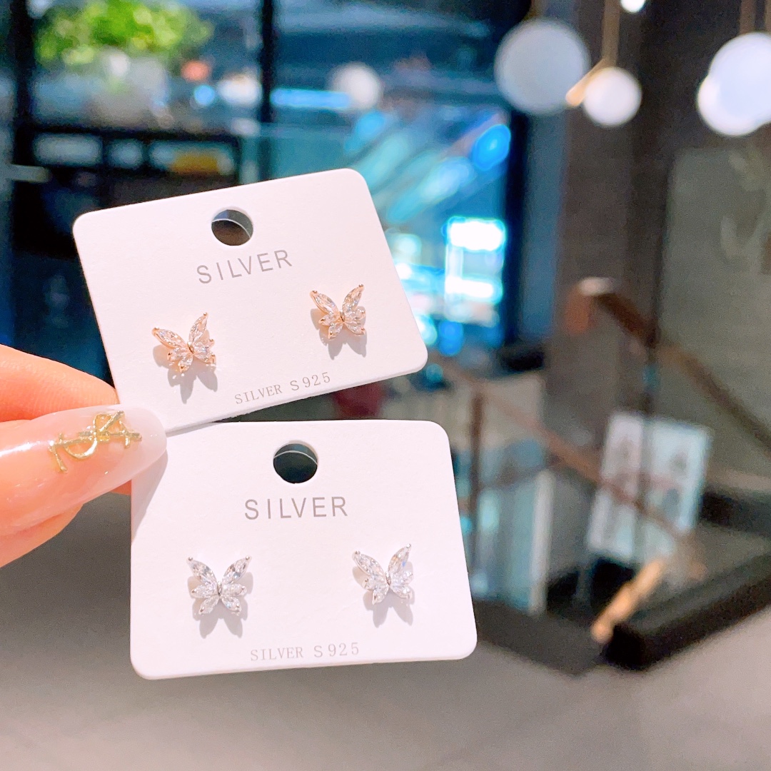 Hypoallergenes Silber Ohrringe Minimalistisch Jahresfeier Silber