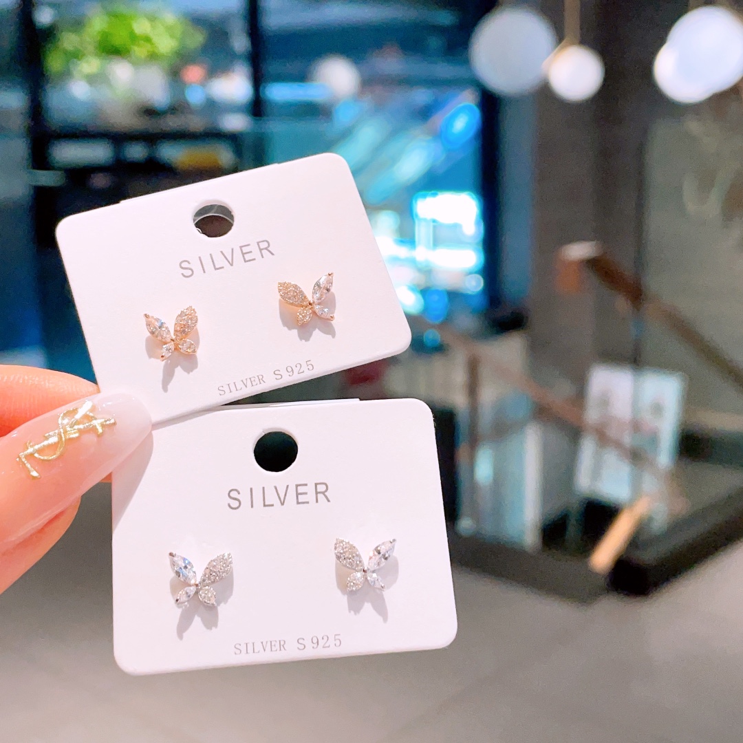 Solid Silver Earrings Chic Party Gold