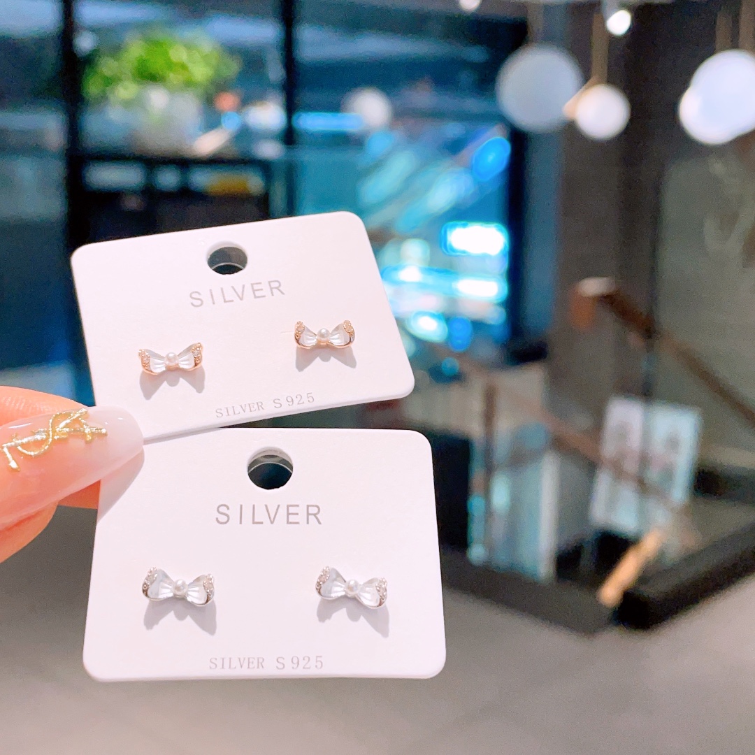 S925 Sterling Silver Earrings Sweet & Cool Wedding Favor Gold