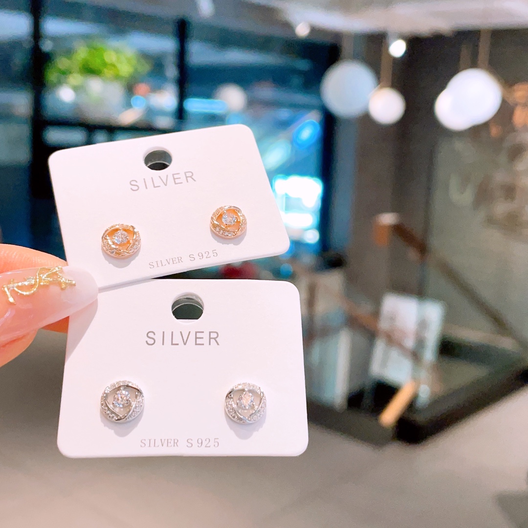 Low Allergy Silver Earrings Artistic Proposal Gold