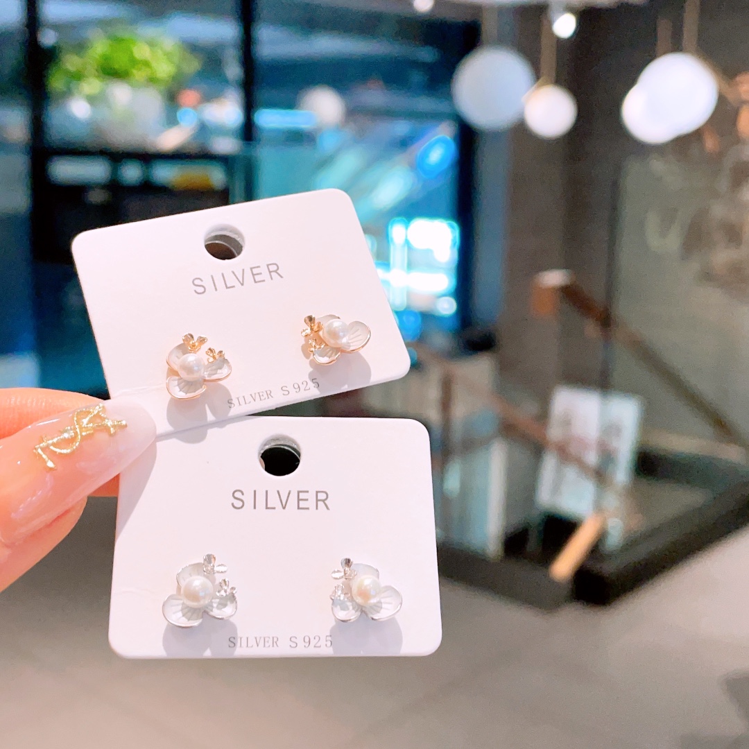 High Polish Silver Earrings Sweet Annual Party Silver