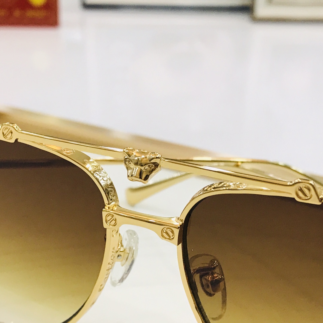 Cartier卡地亚金属镜框男女通用太阳眼镜