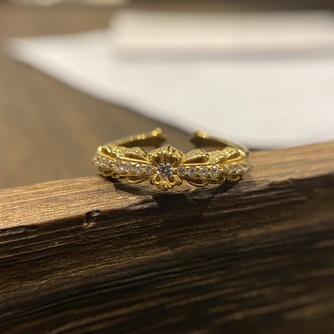 Ring, Gold-Plated Diamond Custom, Custom 22k Solid Gold