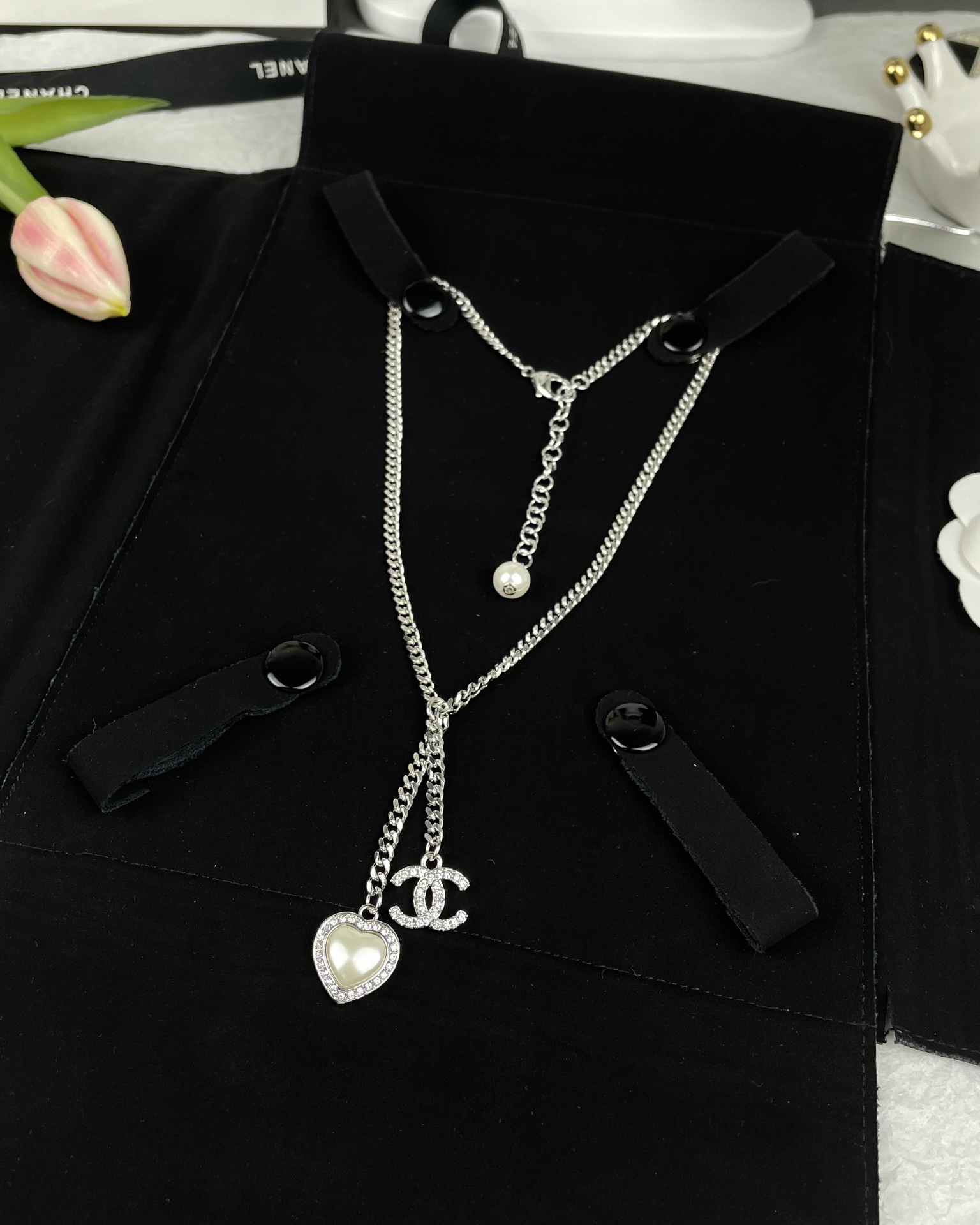 NO:766450,Ch@nel23B love double C pendant tassel necklace, Chanel necklace, chanel,necklace19860909Ch@nel23B爱心双C吊坠流苏项链,香奈儿项链,chanel,necklace,Jewelry